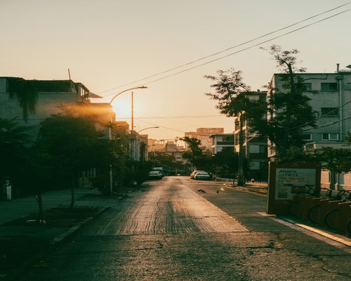 A view of the city streets in Providencia, Santiago